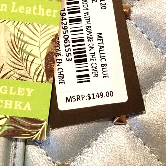 LAST ONE!-NWT Badgley Mischka Quilted Blue Crossbody - Picture 11 of 12